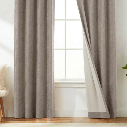 OY12 Blackout Soft Chenille Curtains Grommets 1 Panel for Bedroom