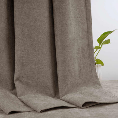 OY12 Blackout Soft Chenille Curtains Grommets 1 Panel for Bedroom