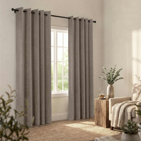 OY12 Blackout Soft Chenille Curtains Grommets 1 Panel for Bedroom