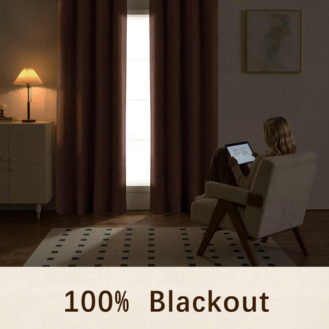 OY12 Blackout Soft Chenille Curtains Grommets 1 Panel for Bedroom