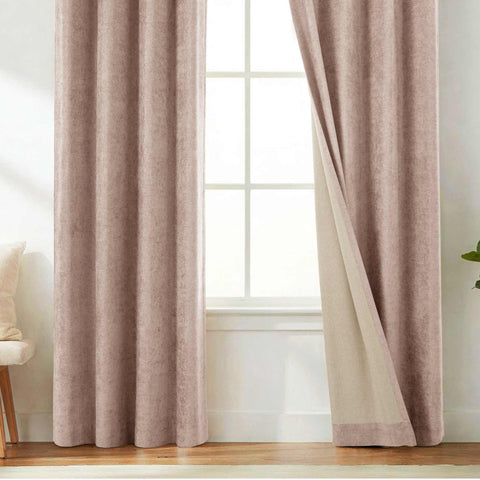 OY12 Blackout Soft Chenille Curtains Grommets 1 Panel for Bedroom