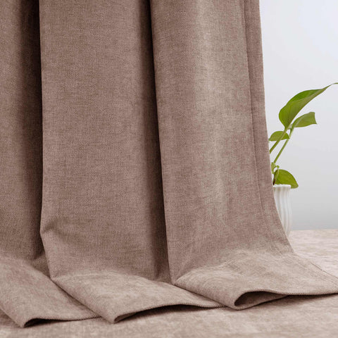 OY12 Blackout Soft Chenille Curtains Grommets 1 Panel for Bedroom