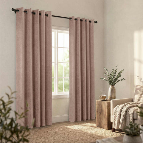 OY12 Blackout Soft Chenille Curtains Grommets 1 Panel for Bedroom