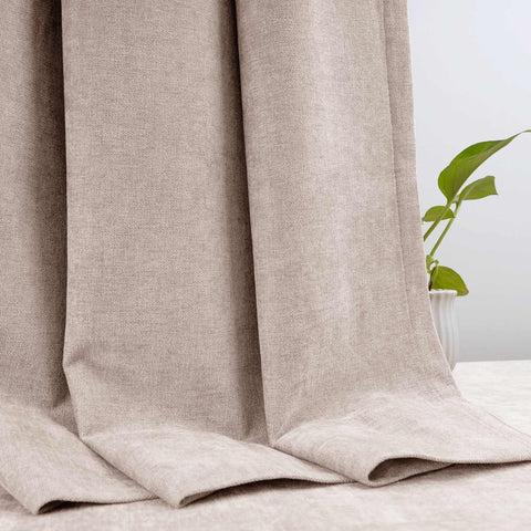 OY12 Blackout Soft Chenille Curtains Grommets 1 Panel for Bedroom