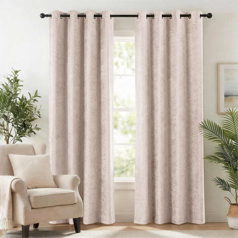 OY12 Blackout Soft Chenille Curtains Grommets 1 Panel for Bedroom