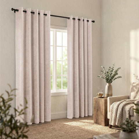 OY12 Blackout Soft Chenille Curtains Grommets 1 Panel for Bedroom