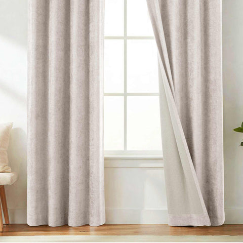 OY12 Blackout Soft Chenille Curtains Grommets 1 Panel for Bedroom