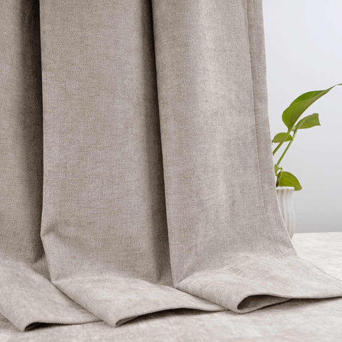 OY12 Blackout Soft Chenille Curtains Grommets 1 Panel for Bedroom