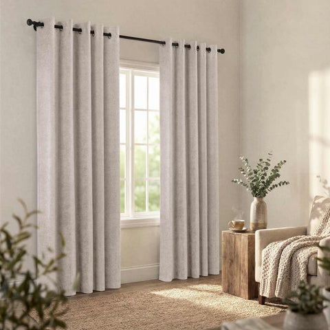 OY12 Blackout Soft Chenille Curtains Grommets 1 Panel for Bedroom