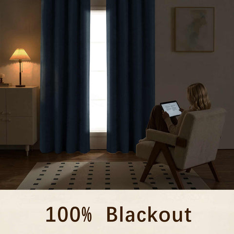 OY12 Blackout Soft Chenille Curtains Grommets 1 Panel for Bedroom