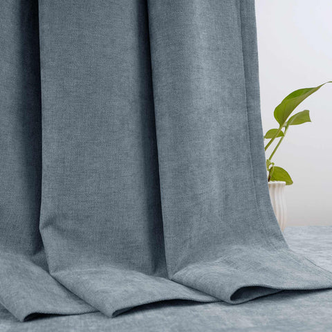 OY12 Blackout Soft Chenille Curtains Grommets 1 Panel for Bedroom