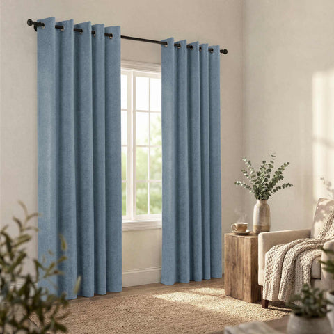 OY12 Blackout Soft Chenille Curtains Grommets 1 Panel for Bedroom