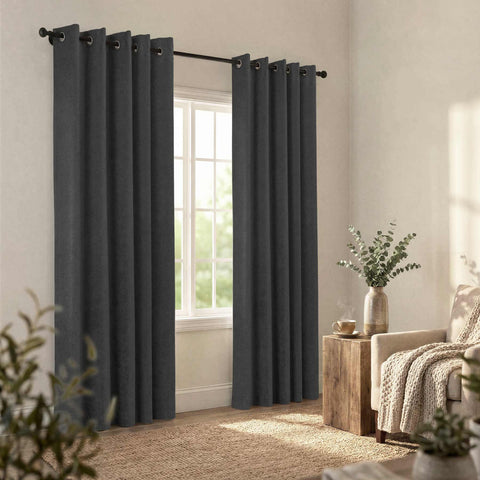 OY12 Blackout Soft Chenille Curtains Grommets 1 Panel for Bedroom