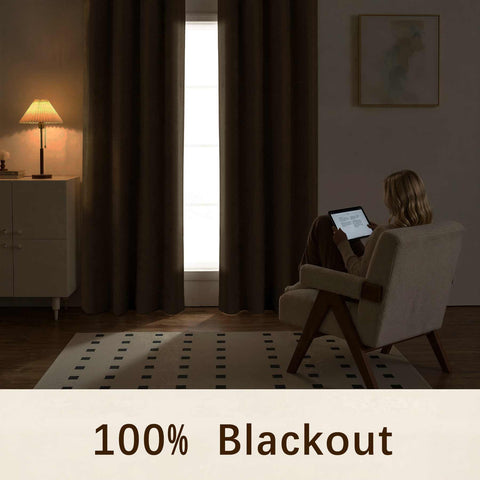 OY12 Blackout Soft Chenille Curtains Grommets 1 Panel for Bedroom