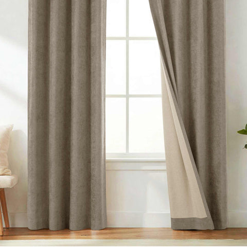 OY12 Blackout Soft Chenille Curtains Grommets 1 Panel for Bedroom