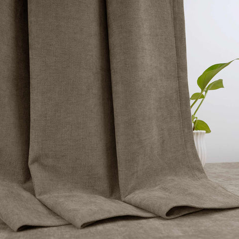 OY12 Blackout Soft Chenille Curtains Grommets 1 Panel for Bedroom