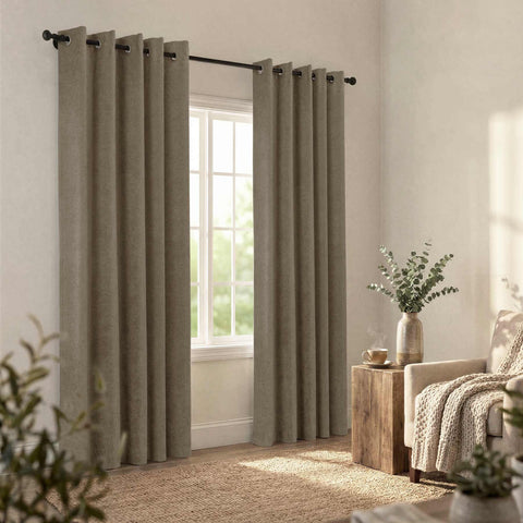 OY12 Blackout Soft Chenille Curtains Grommets 1 Panel for Bedroom
