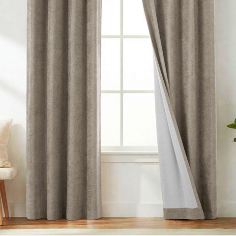 OY12 Blackout Soft Chenille Curtains Grommets 1 Panel for Bedroom