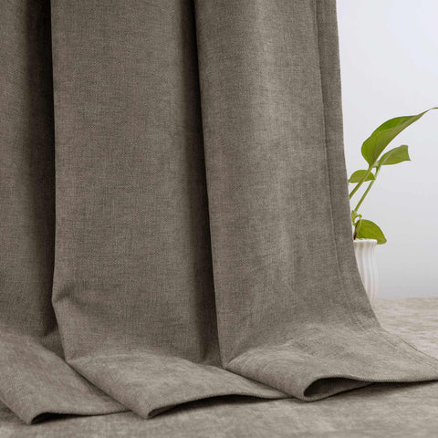 OY12 Blackout Soft Chenille Curtains Grommets 1 Panel for Bedroom