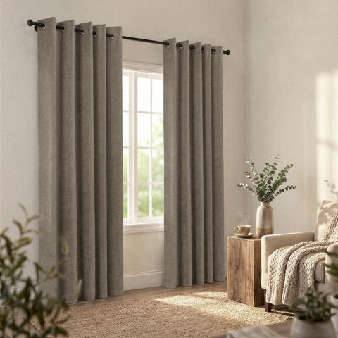 OY12 Blackout Soft Chenille Curtains Grommets 1 Panel for Bedroom