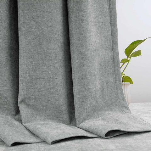 OY12 Blackout Soft Chenille Curtains Grommets 1 Panel for Bedroom