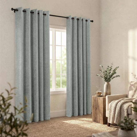 OY12 Blackout Soft Chenille Curtains Grommets 1 Panel for Bedroom