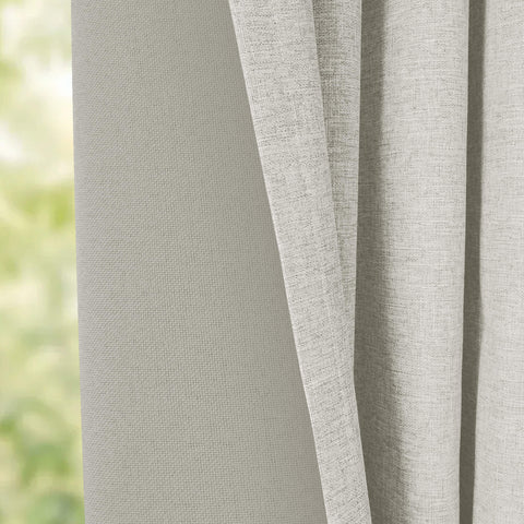 OY19S Linen Blend Soft Blackout Curtains Pinch Peat 1 Panel