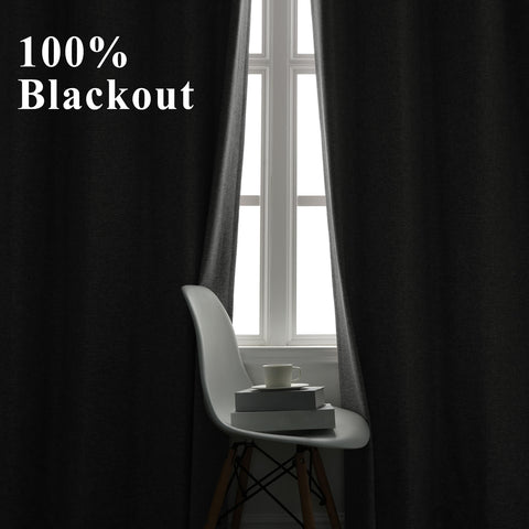 OY19S Blackout Linen Curtains 3 IN 1 Header 1 Panel
