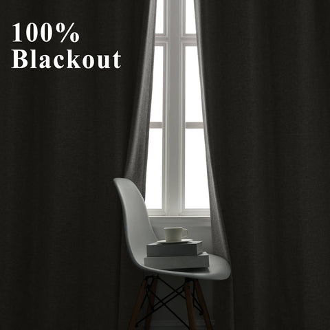 OY19S Blackout Linen Curtains 3 IN 1 Header 1 Panel