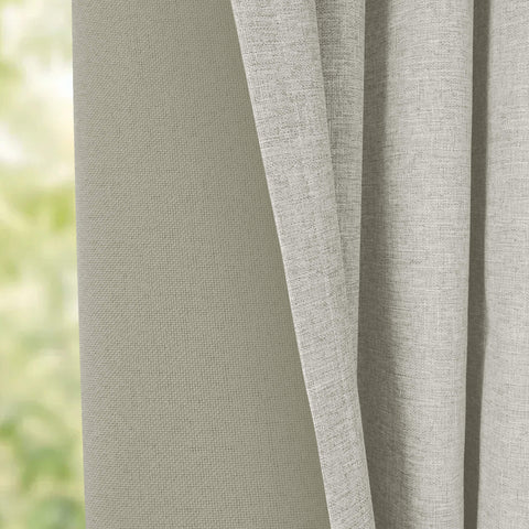 OY19S Linen Blend Soft Blackout Curtains Pinch Peat 1 Panel