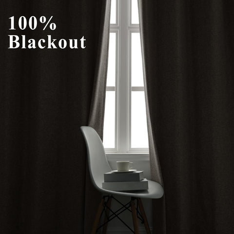 OY19S Blackout Linen Curtains 3 IN 1 Header 1 Panel