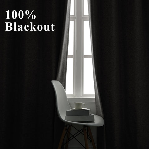 OY19S Blackout Linen Curtains 3 IN 1 Header 1 Panel