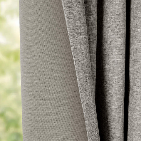 OY19S Soft Linen Blend Blackout Curtains 220GSM Flat Hooks 1 Panel