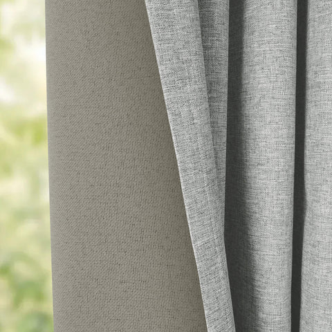 OY19S Soft Linen Blend Blackout Curtains Grommets 1 Panel