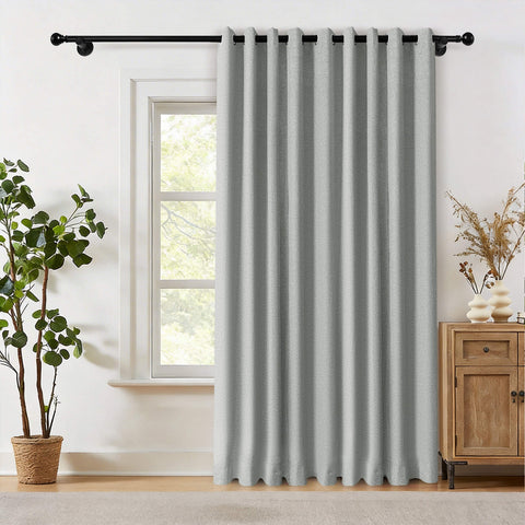 OY19S Soft Linen Blend Blackout Curtains Grommets 1 Panel