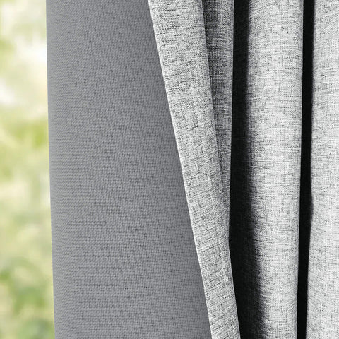 OY19S Soft Linen Blend Blackout Curtains Grommets 1 Panel