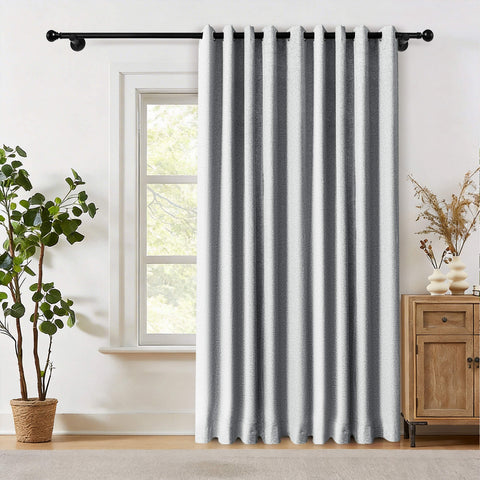 OY19S Soft Linen Blend Blackout Curtains Grommets 1 Panel