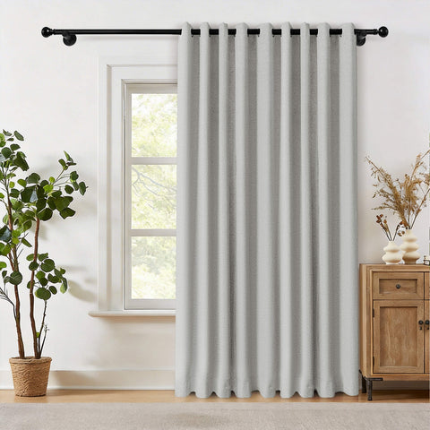 OY19S Soft Linen Blend Blackout Curtains Grommets 1 Panel