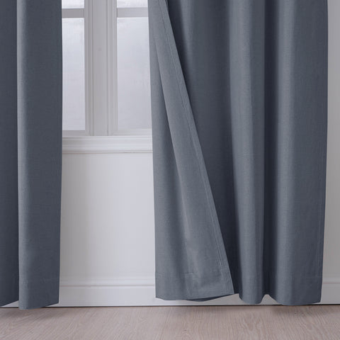 OY66 Extra Long Ultra-Soft Blackout Double-Sided Lightweight Linen Curtain 1 Panel