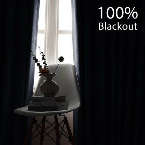 OY66 Extra Long Ultra-Soft Blackout Double-Sided Lightweight Linen Curtain 1 Panel