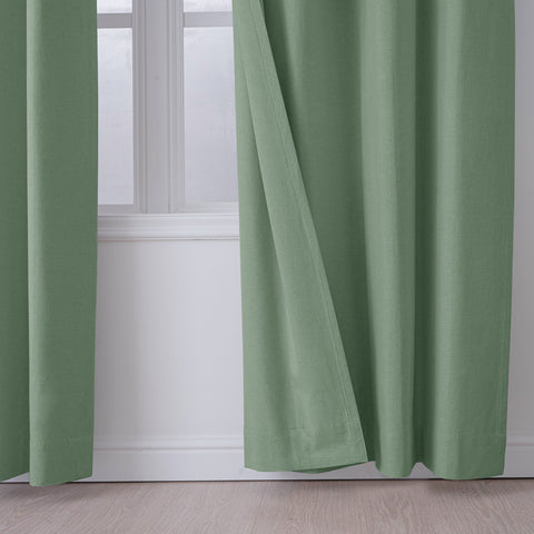 OY66 Extra Long Ultra-Soft Blackout Double-Sided Lightweight Linen Curtain 1 Panel