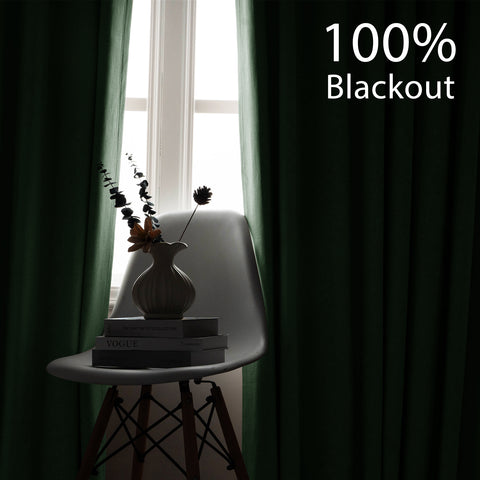 OY66 Ultra-Soft Blackout Double-Sided Lightweight Linen Curtain Pinch Pleat 1 Panel