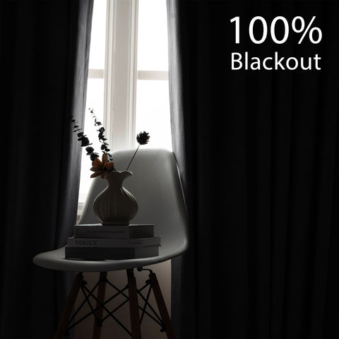 OY66 Ultra-Soft Blackout Double-Sided Lightweight Linen Curtain Pinch Pleat 1 Panel