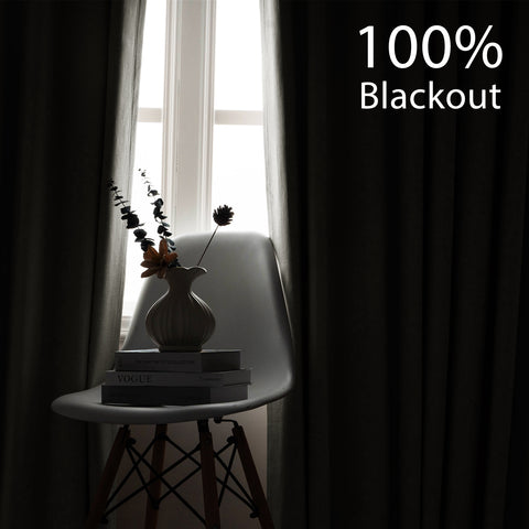 OY66 Extra Long Ultra-Soft Blackout Double-Sided Lightweight Linen Curtain 1 Panel
