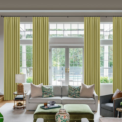 OY66 Ultra-Soft Blackout Double-Sided Lightweight Linen Curtain Pinch Pleat 1 Panel