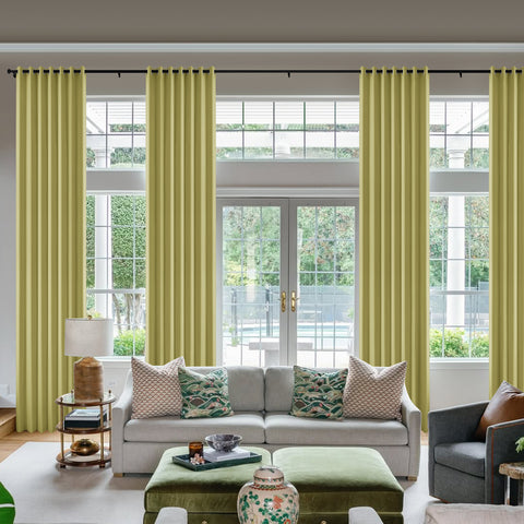 OY66 Extra Long Ultra-Soft Blackout Double-Sided Lightweight Linen Curtain 1 Panel