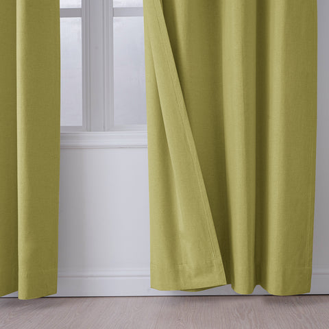 OY66 Extra Long Ultra-Soft Blackout Double-Sided Lightweight Linen Curtain 1 Panel