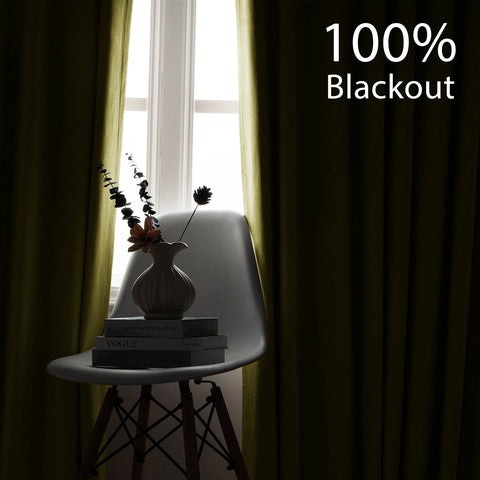 OY66 Ultra-Soft Blackout Double-Sided Lightweight Linen Curtain Pinch Pleat 1 Panel