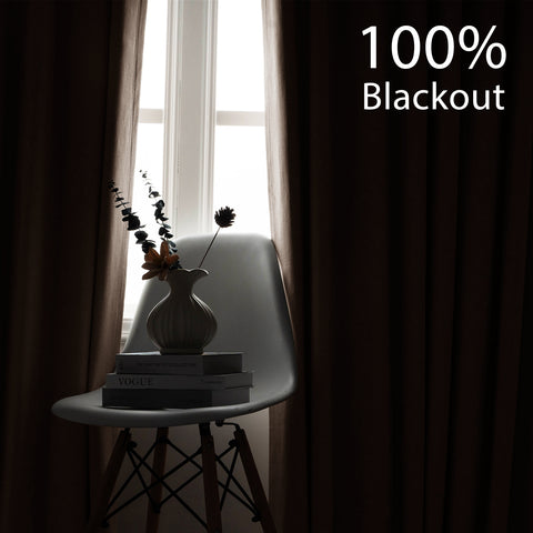 OY66 Ultra-Soft Blackout Double-Sided Lightweight Linen Curtain Pinch Pleat 1 Panel