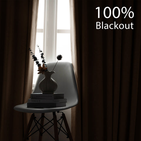 OY66 Extra Long Ultra-Soft Blackout Double-Sided Lightweight Linen Curtain 1 Panel